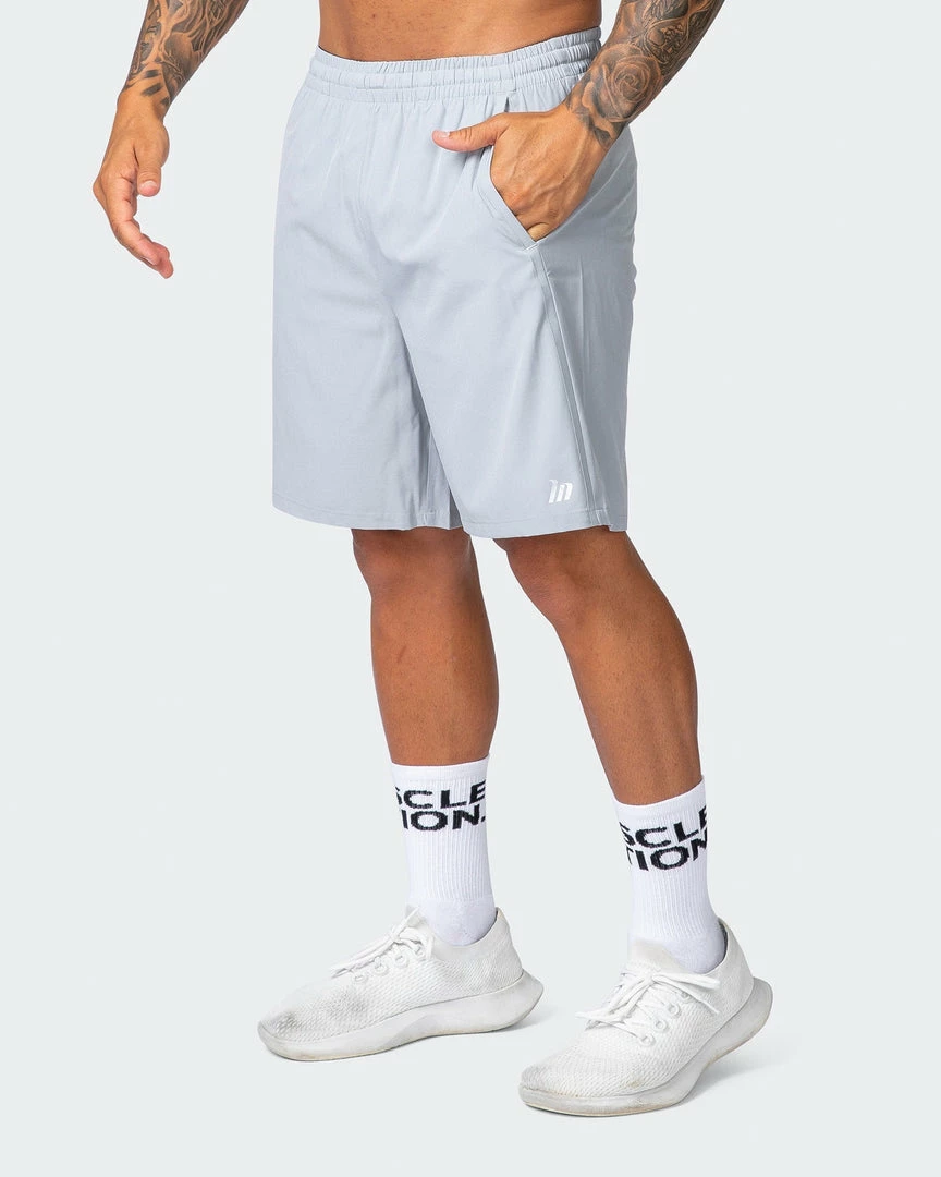 New ๐งจ Muscle Nation New Heights 7" Shorts - Quiet Grey ๐ 3 Muscle Nation New Heights 7" Shorts - Quiet Grey