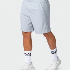New ๐งจ Muscle Nation New Heights 7" Shorts - Quiet Grey ๐ 12 Muscle Nation New Heights 7