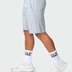 New ๐งจ Muscle Nation New Heights 7" Shorts - Quiet Grey ๐ 13 Muscle Nation New Heights 7