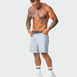 New ๐งจ Muscle Nation New Heights 7" Shorts - Quiet Grey ๐ 16 Muscle Nation New Heights 7