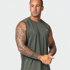 Muscle Nation New Heights Running Tank - Dark Khaki