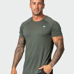 Muscle Nation New Heights Running Tee - Dark Khaki 30% EOFY SALE