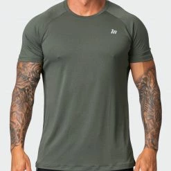 Muscle Nation New Heights Running Tee - Dark Khaki 30% EOFY SALE