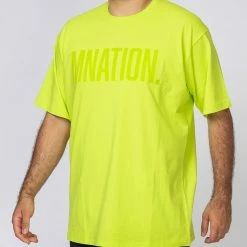 Muscle Nation Oversized Tonal Tee - Acid Lime