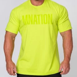 Muscle Nation Oversized Tonal Tee - Acid Lime