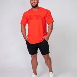 Muscle Nation Oversized Tonal Tee - Infrared Mens