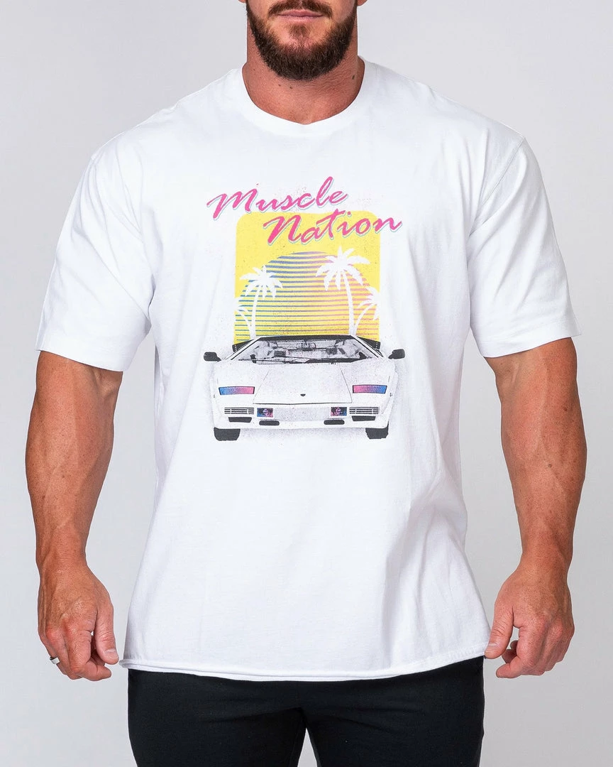Flash Sale ⭐ Muscle Nation Mens Oversized Vintage Tee - Lambo 🔥 3 Muscle Nation Mens Oversized Vintage Tee - Lambo