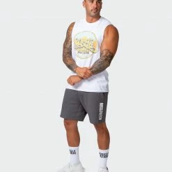 Muscle Nation Retro Vibes Vintage Tank - Washed White Mens