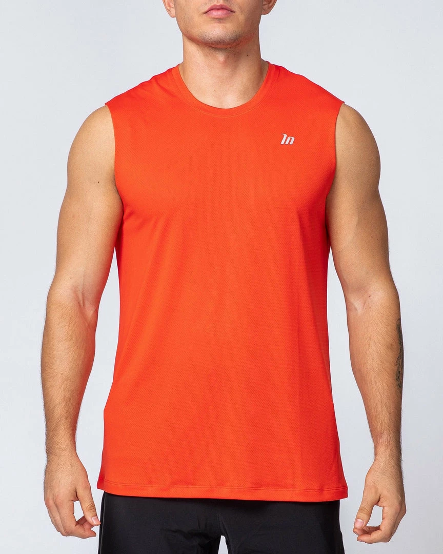 Cheap 😀 Muscle Nation Mens Running Tank - Infrared 😍 3 Muscle Nation Mens Running Tank - Infrared