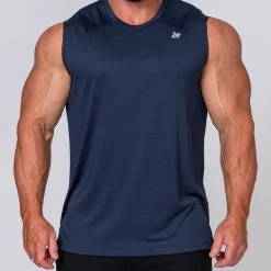 Muscle Nation Running Tank - Navy