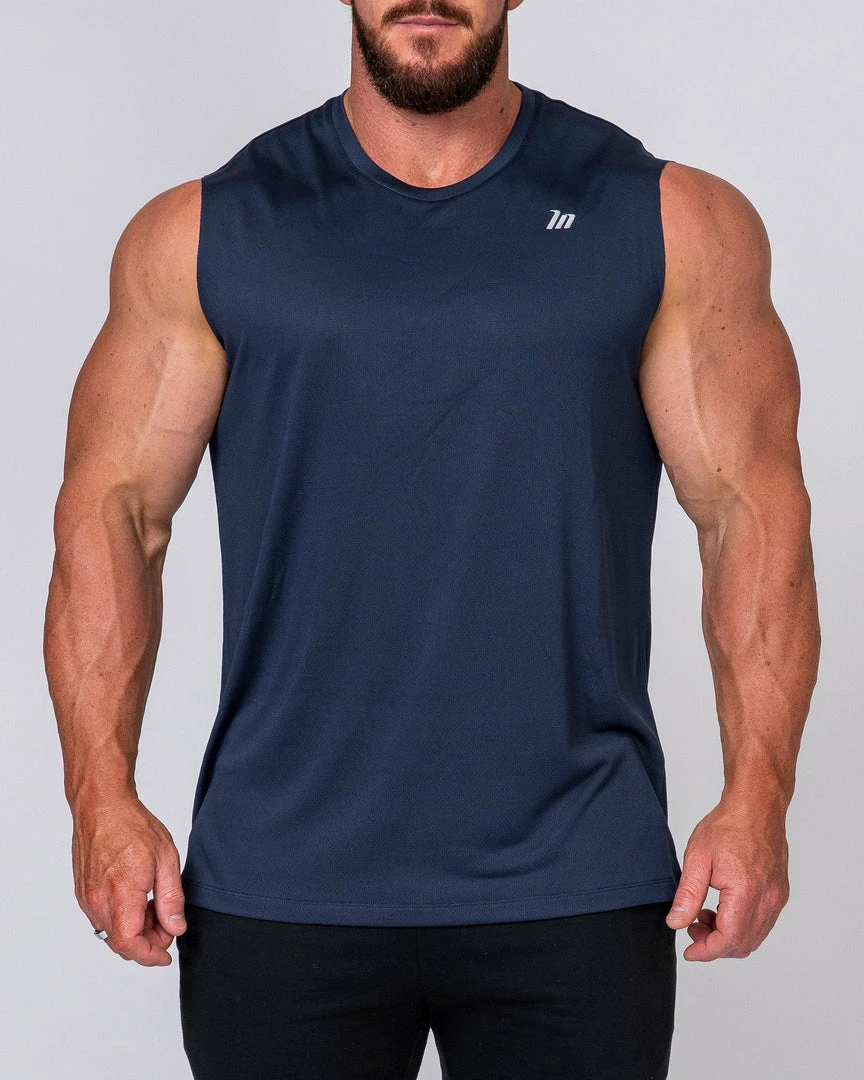 Flash Sale โญ Muscle Nation Running Tank - Navy ๐ฅ 4 Muscle Nation Running Tank - Navy