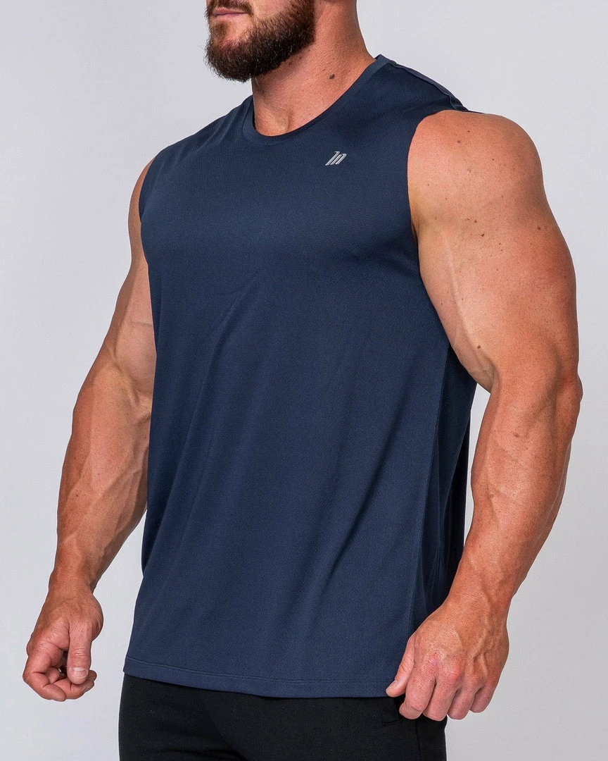 Flash Sale โญ Muscle Nation Running Tank - Navy ๐ฅ 6 Muscle Nation Running Tank - Navy
