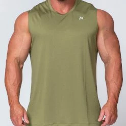 Muscle Nation Mens Running Tank - Olive