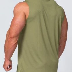 Muscle Nation Mens Running Tank - Olive