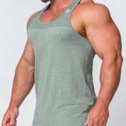 Muscle Nation Seamless Tank - Khaki Marl