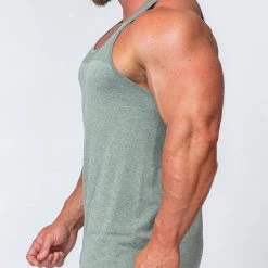 Muscle Nation Seamless Tank - Khaki Marl