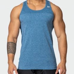 Muscle Nation Seamless Tank - Navy Marl Mens
