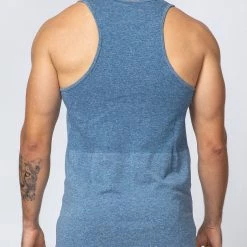 Muscle Nation Seamless Tank - Navy Marl Mens