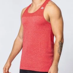 Muscle Nation Mens Seamless Tank - Poppy Marl