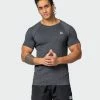 Muscle Nation Mens Seamless Tee - Charcoal Marl