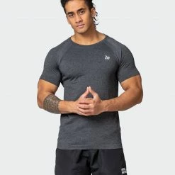 Muscle Nation Mens Seamless Tee - Charcoal Marl