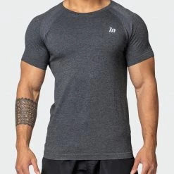 Muscle Nation Mens Seamless Tee - Charcoal Marl