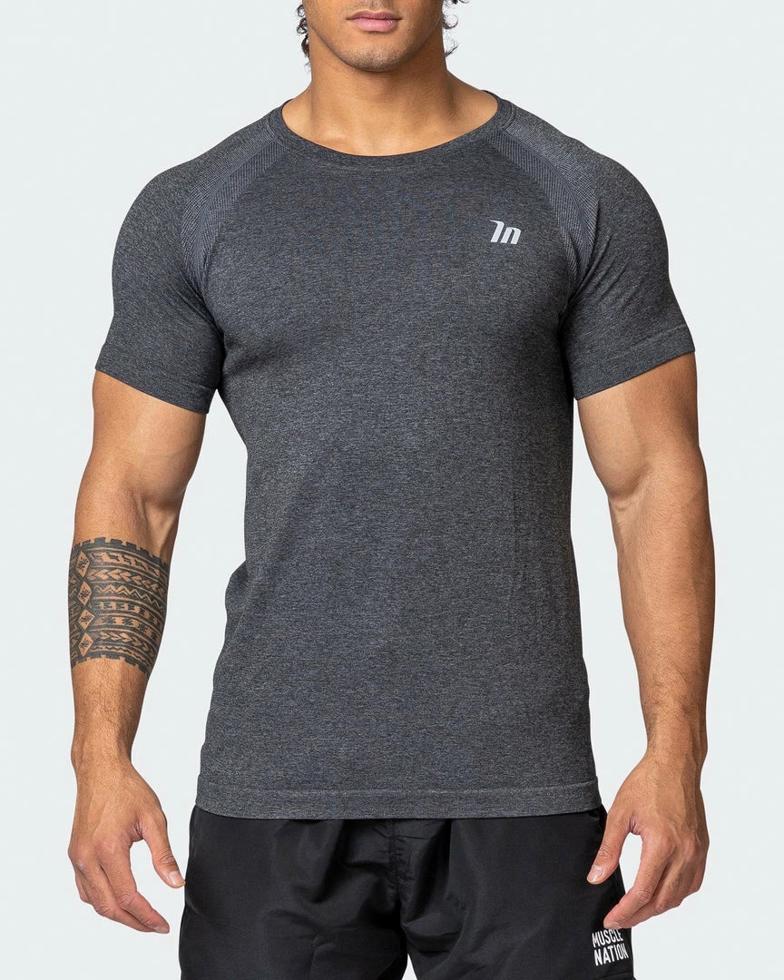 Coupon ๐คฉ Muscle Nation Mens Seamless Tee - Charcoal Marl ๐ 4 Muscle Nation Mens Seamless Tee - Charcoal Marl
