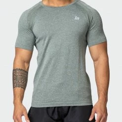 Muscle Nation Mens Seamless Tee - Khaki Marl