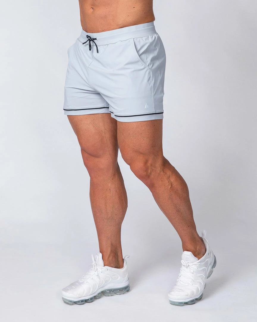 Outlet ๐ Muscle Nation Mens Squat Shorts - Grey/ Black ๐ 3 Muscle Nation Mens Squat Shorts - Grey/ Black