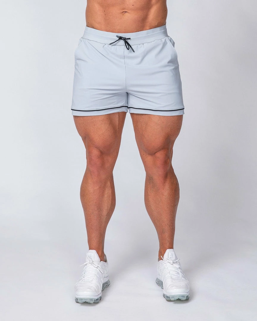 Outlet ๐ Muscle Nation Mens Squat Shorts - Grey/ Black ๐ 5 Muscle Nation Mens Squat Shorts - Grey/ Black