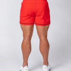 Muscle Nation Mens Squat Shorts - Red/ Black