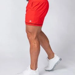 Muscle Nation Mens Squat Shorts - Red/ Black