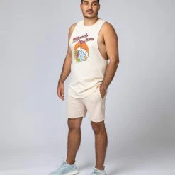 Muscle Nation Mens Surf Tank - Sand