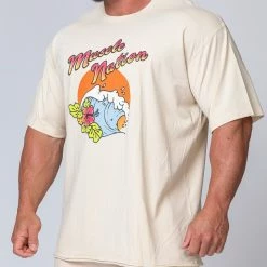 Muscle Nation Mens Surf Tee - Sand