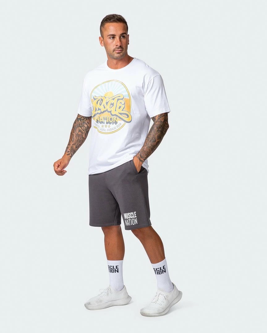 Top 10 ❤️ Muscle Nation Mens Unwind Shorts - Charcoal ⭐ 12 Muscle Nation Mens Unwind Shorts - Charcoal