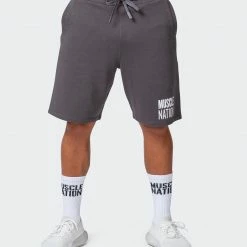 Muscle Nation Mens Unwind Shorts - Charcoal
