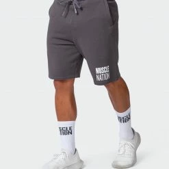 Top 10 ❤️ Muscle Nation Mens Unwind Shorts - Charcoal ⭐ 14 Muscle Nation Mens Unwind Shorts - Charcoal