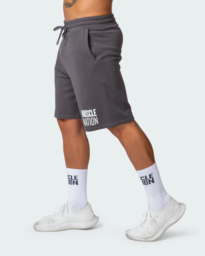 Top 10 ❤️ Muscle Nation Mens Unwind Shorts - Charcoal ⭐ 6 Muscle Nation Mens Unwind Shorts - Charcoal