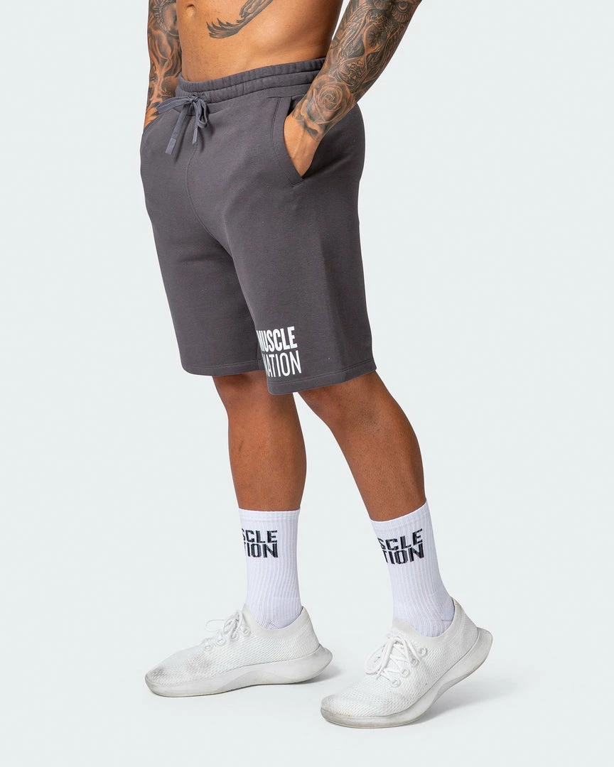 Top 10 ❤️ Muscle Nation Mens Unwind Shorts - Charcoal ⭐ 10 Muscle Nation Mens Unwind Shorts - Charcoal