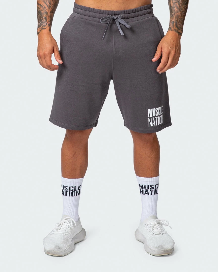 Top 10 ❤️ Muscle Nation Mens Unwind Shorts - Charcoal ⭐ 11 Muscle Nation Mens Unwind Shorts - Charcoal