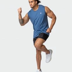 Muscle Nation Ventilation Tank - Denim Blue In The Limelight