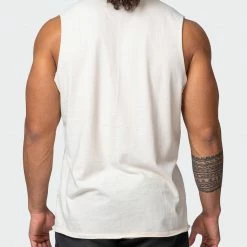 Muscle Nation Vintage Cheetah Tank - Washed Oatmeal Mens
