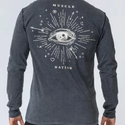 Muscle Nation Vintage Long Sleeve - Cosmic Washed Black