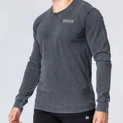Muscle Nation Vintage Long Sleeve - Cosmic Washed Black
