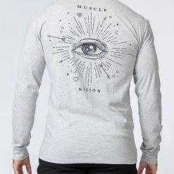 Muscle Nation Winter Vintage Long Sleeve - Cosmic Washed Light Grey