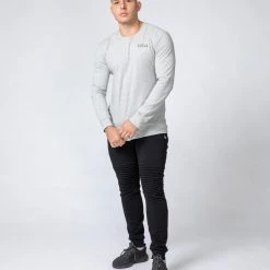 Muscle Nation Winter Vintage Long Sleeve - Cosmic Washed Light Grey