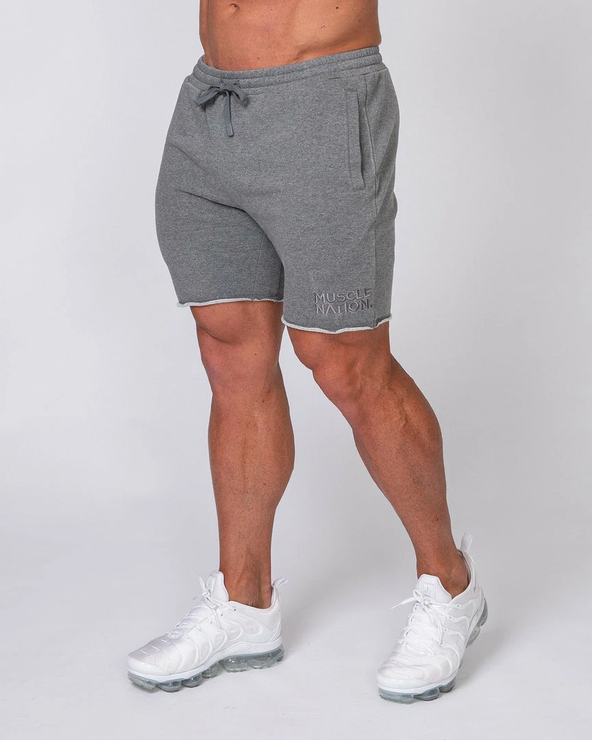 New 💯 Muscle Nation Vintage Shorts - Charcoal 🛒 3 Muscle Nation Vintage Shorts - Charcoal