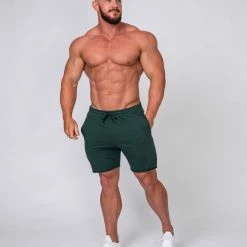 Muscle Nation Mens Vintage Shorts - Emerald Green