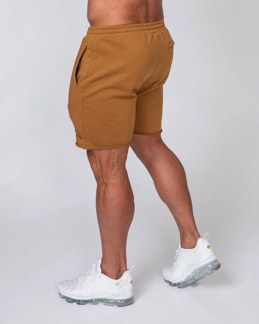 Outlet 😉 Muscle Nation Vintage Shorts - Latte 🛒 5 Muscle Nation Vintage Shorts - Latte