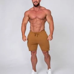 Outlet 😉 Muscle Nation Vintage Shorts - Latte 🛒 13 Muscle Nation Vintage Shorts - Latte
